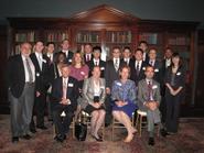 NYC program students with panelists, seated from left, Harold Bogle, Jennifer Murphy Hill, Susan Skerritt, Andrew Taylor.